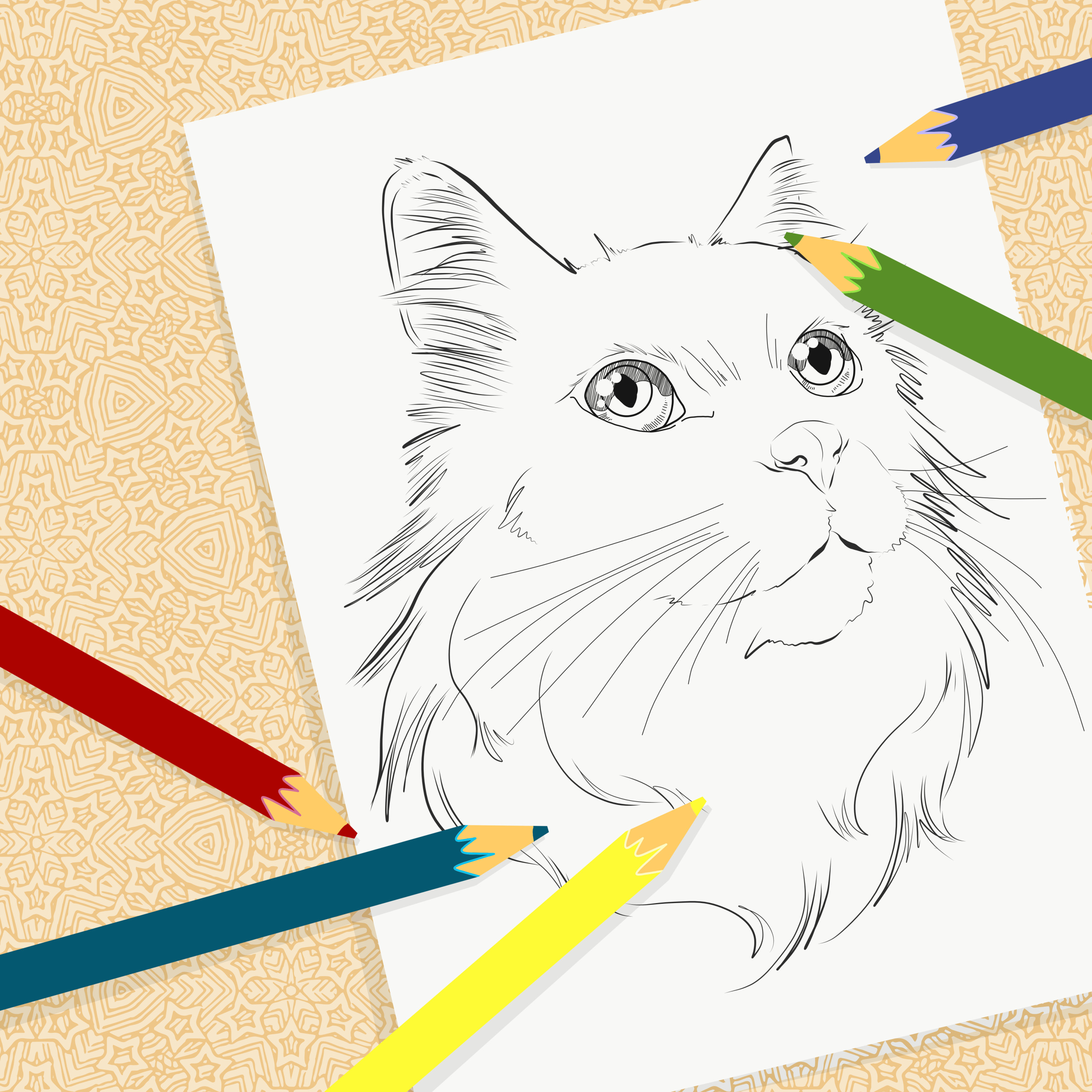 Downloadable Coloring Page- Snow White the Cat